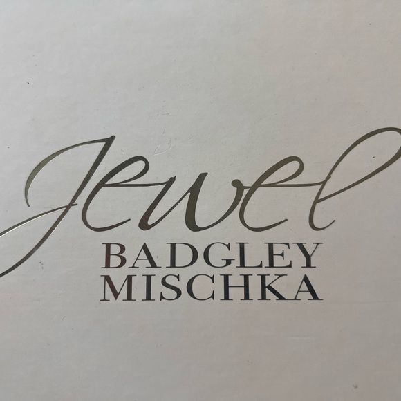 Jewel Badgley Mischka Brand Ramsay Open Toe Block Heel in Gold Glitter - Picture 2 of 6